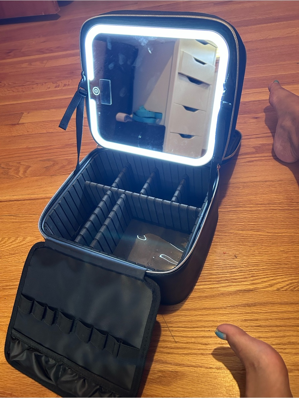 Amazon Black Lighted Makeup Organizer Case with Mirror